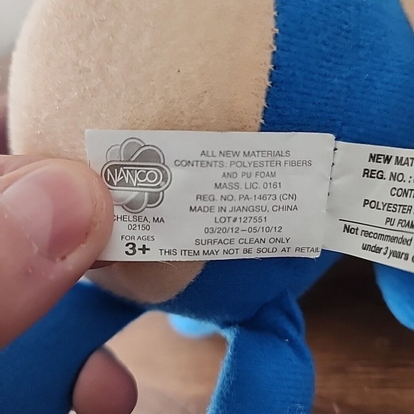 Sonic The Hedgehog Classic Sonic Plush Toy 20" Nanco Sega - Picture 3 of 4